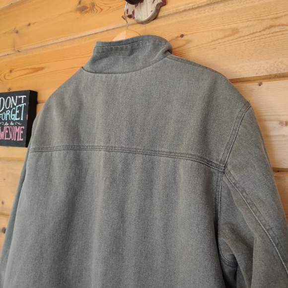 Woolrich 💙 Dorrington Twill Sherpa Lined Barn Trucker Jacket Dark Shale Coat XL - Picture 7 of 12
